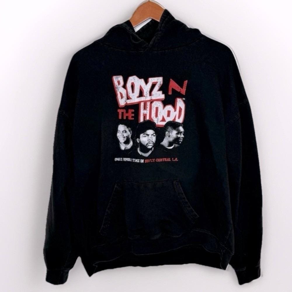 Boyz N The Hood Men's Black Graphic Hoodie | Pullover VTG 90s